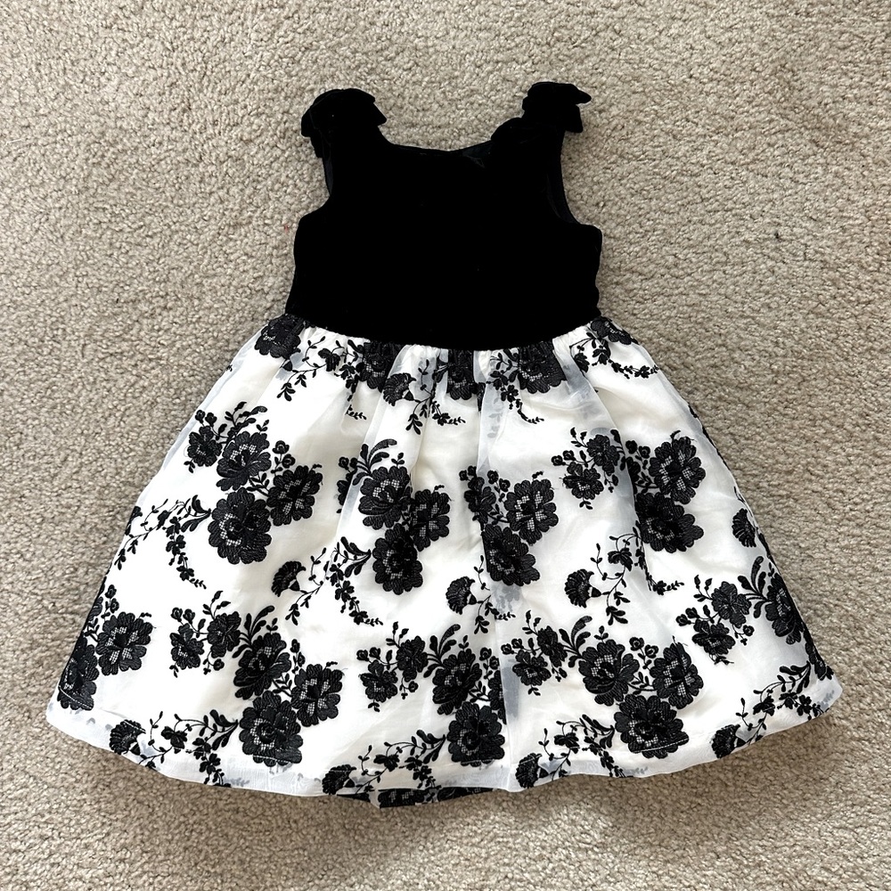 NWT Janie and Jack Juno Valentine velvet black bow dress 3T